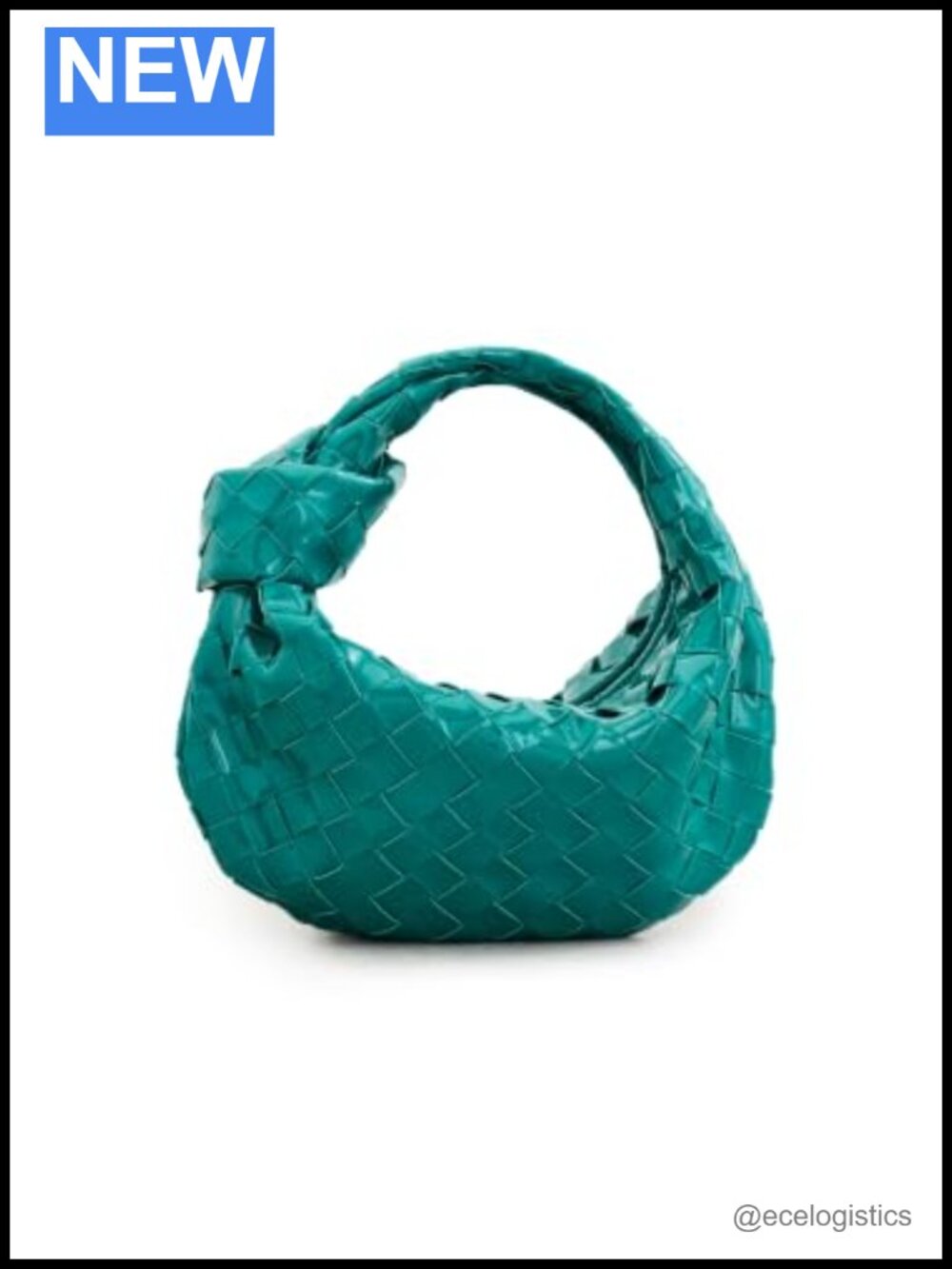 Woven Patent Leather Mini Bag with Knotted Top Handle